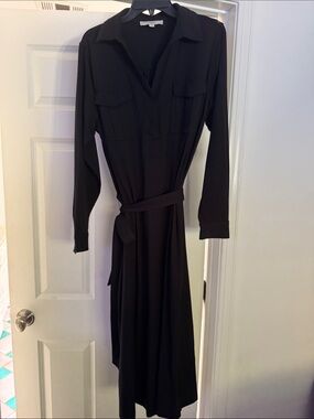 Loft jersey knit shirt dress with belt LARGE